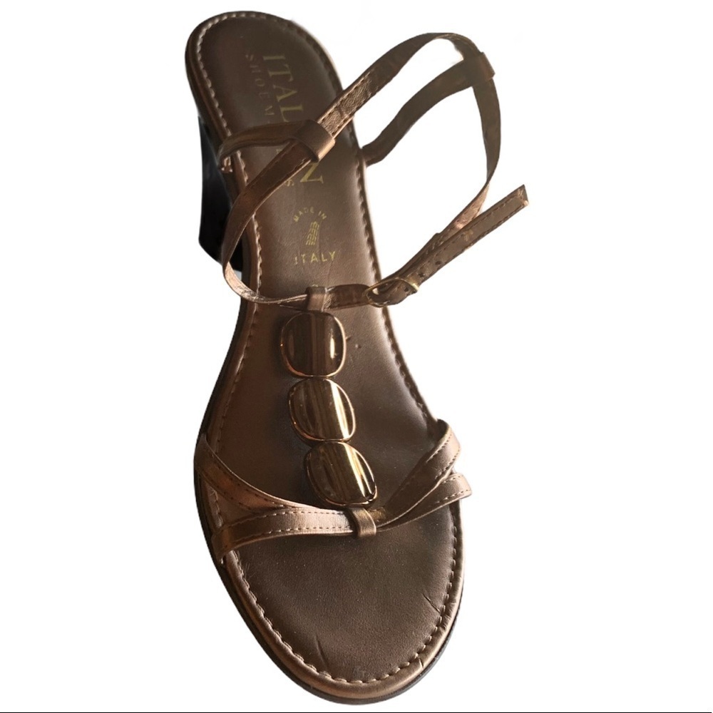 Italian Shoemaker bronze jeweled sandals - Picture 5 of 5